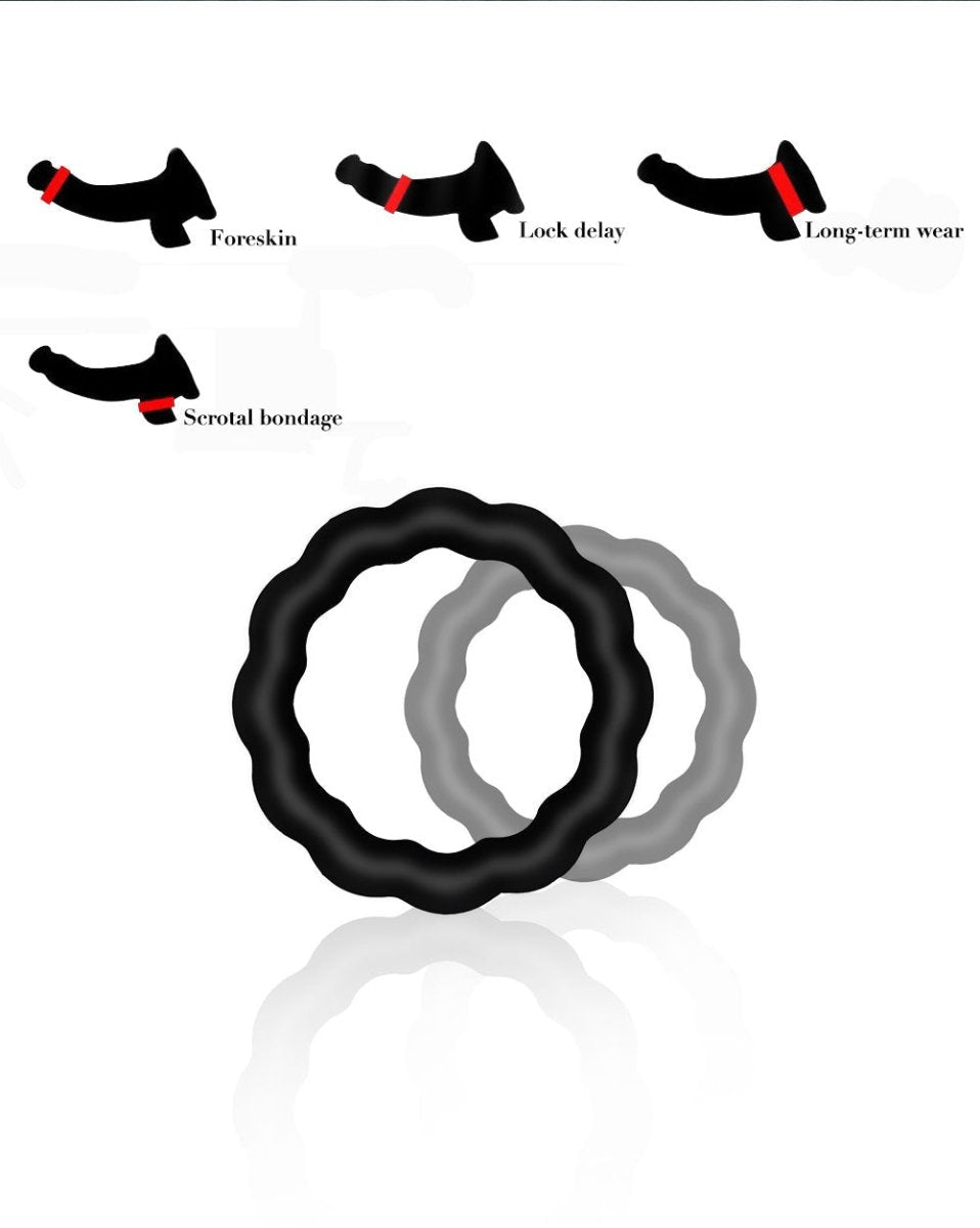Oleifun 3 Pcs Cock Ring Silicone Elastic Penis Rings Physical Stamina Trainer Longer Erection & Delay Ejaculation - oleifun -
