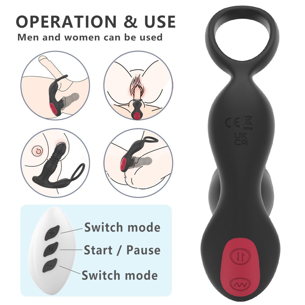 Oleifun Anal Plug Toys with Penis Ring 3-in-1 Triple Stimulator for Prostate Massage & Anus Plug & Penis Erection - oleifun -