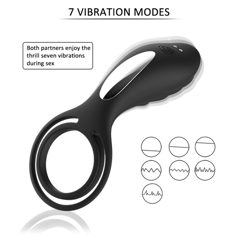 Oleifun Cock Rings with Vibrator Silicone Penis Ring with 9 Vibrating Modes + 3 Speeds Clitoris Stimulator Sex Toys for Couples - oleifun -