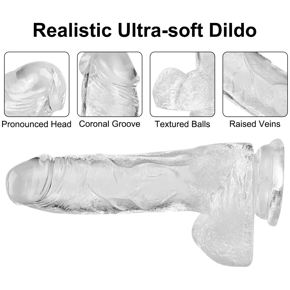 Oleifun Realistic Dildo 5’’ Colored Suction Cup Dildos Lifelike TPE Big Black/Pink/Purple/Skin/Clear Penis Sex Dildo for Women - oleifun -
