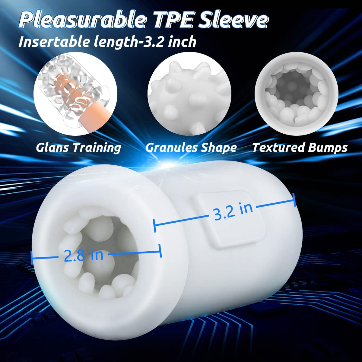 Oleifun Thrusting Male Masturbator Automatic Unlimited Thrusting Speeds TPE Removable Sleeve Filled with Granules - oleifun -