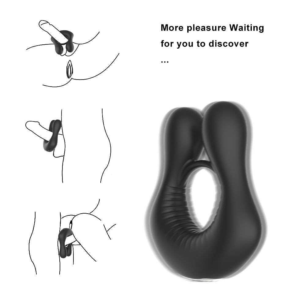 Vibrating Cock Ring Silicone Penis Ring with 10 Modes & Remote Control - oleifun -