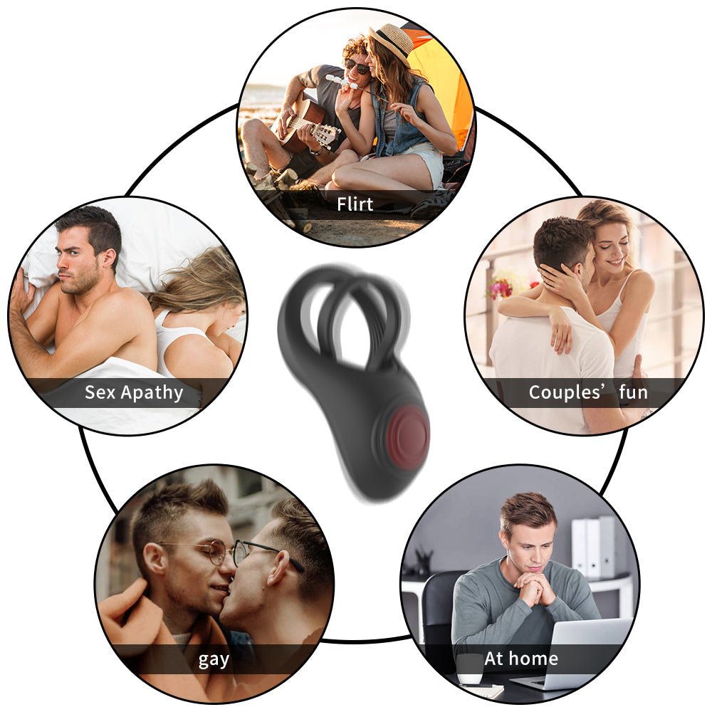 Vibrating Penis Ring Silicone Cock Ring with 10 Vibration Modes & Remote Control - oleifun -